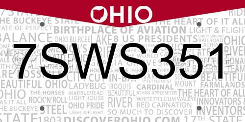 7SWS351 Ohio License Plate