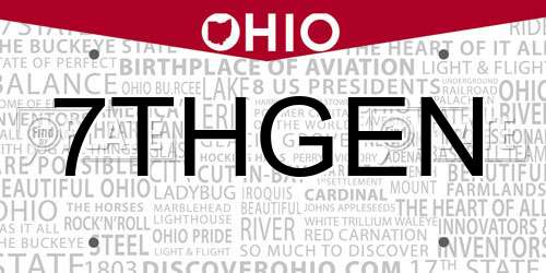 7THGEN Ohio License Plate