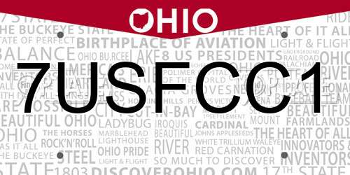 7USFCC1 Ohio License Plate