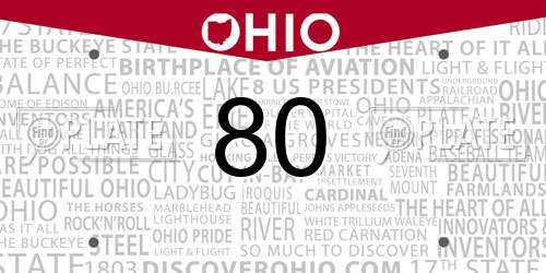 80 Ohio License Plate