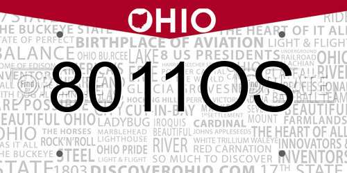 8011OS Ohio License Plate