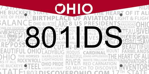 801IDS Ohio License Plate