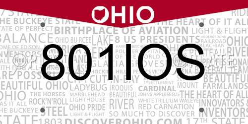 801IOS Ohio License Plate