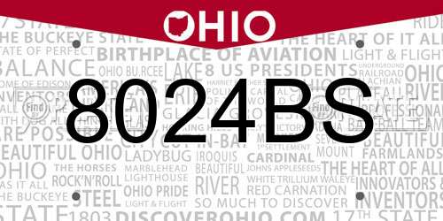 8024BS Ohio License Plate