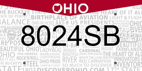 8024SB Ohio License Plate