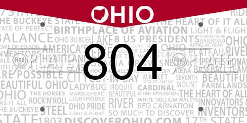 804 Ohio License Plate