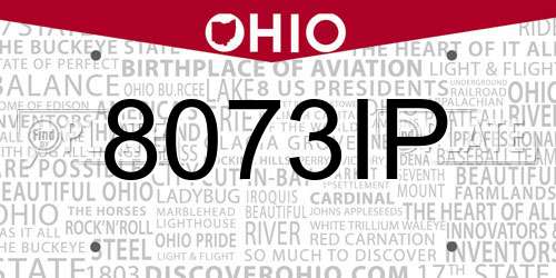 8073IP Ohio License Plate