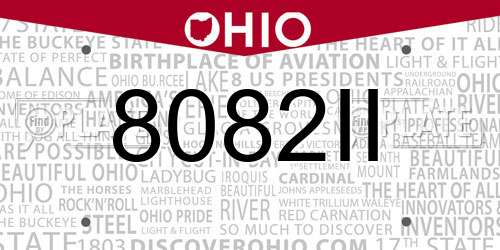 8082II Ohio License Plate