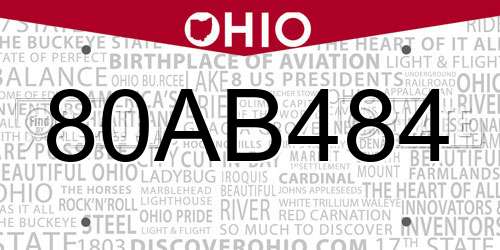 80AB484 Ohio License Plate