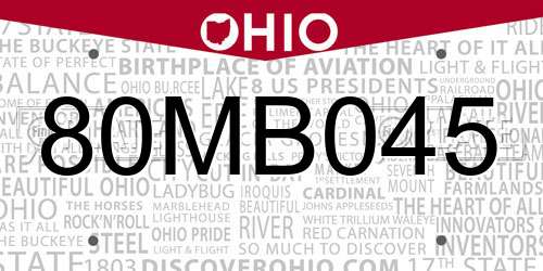 80MB045 Ohio License Plate