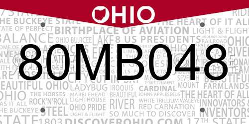 80MB048 Ohio License Plate