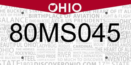 80MS045 Ohio License Plate
