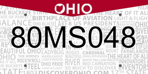 80MS048 Ohio License Plate