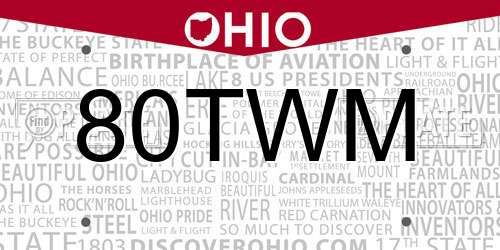 80TWM Ohio License Plate