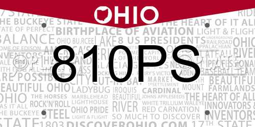810PS Ohio License Plate