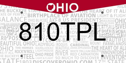 810TPL Ohio License Plate