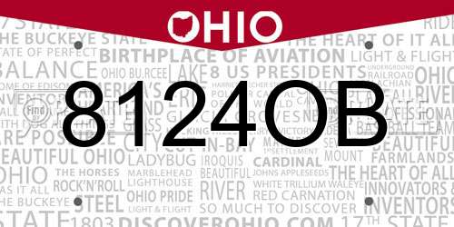 8124OB Ohio License Plate