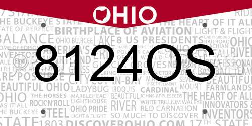8124OS Ohio License Plate