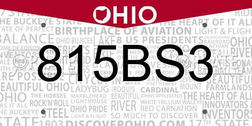 815BS3 Ohio License Plate