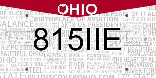 815IIE Ohio License Plate