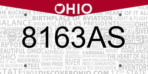 8163AS Ohio License Plate