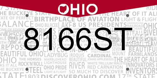 8166ST Ohio License Plate