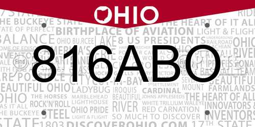 816ABO Ohio License Plate