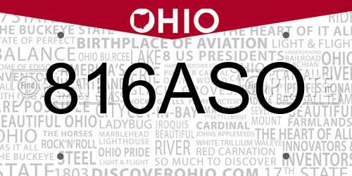 816ASO Ohio License Plate