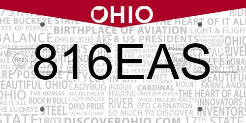 816EAS Ohio License Plate