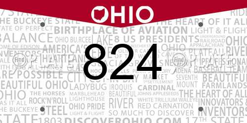824 Ohio License Plate