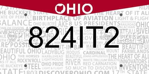 824IT2 Ohio License Plate