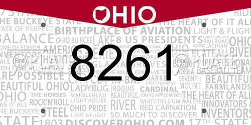 8261 Ohio License Plate