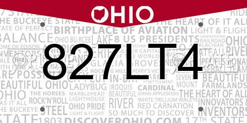 827LT4 Ohio License Plate