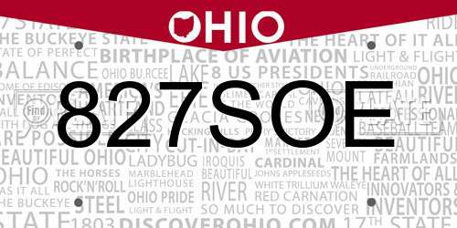 827SOE Ohio License Plate