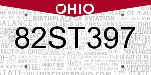 82ST397 Ohio License Plate