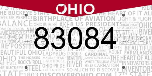 83084 Ohio License Plate