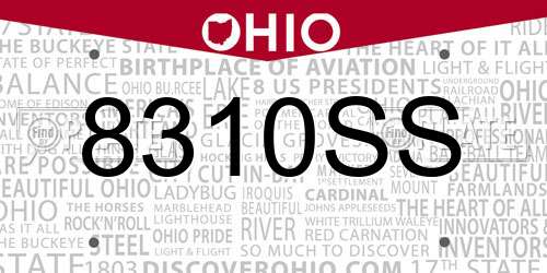 8310SS Ohio License Plate
