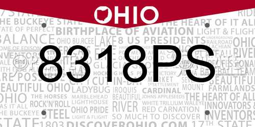8318PS Ohio License Plate