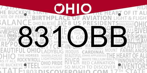 831OBB Ohio License Plate
