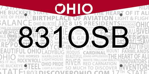 831OSB Ohio License Plate