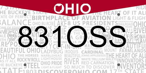 831OSS Ohio License Plate