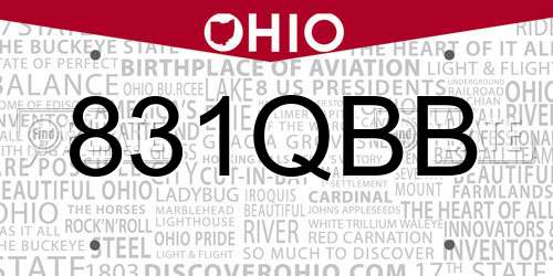 831QBB Ohio License Plate