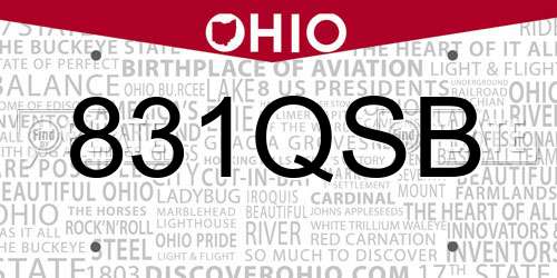831QSB Ohio License Plate