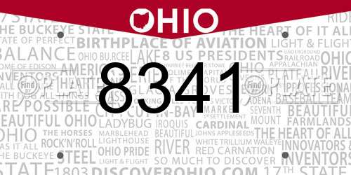 8341 Ohio License Plate