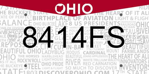 8414FS Ohio License Plate