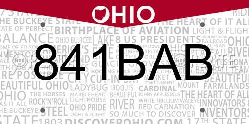 841BAB Ohio License Plate