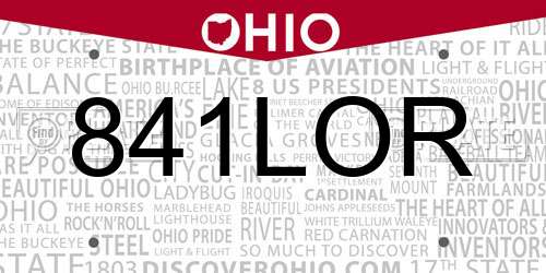 841LOR Ohio License Plate