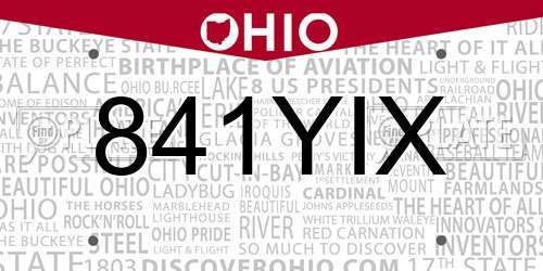 841YIX Ohio License Plate