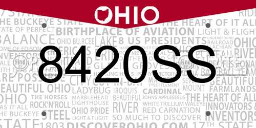 8420SS Ohio License Plate