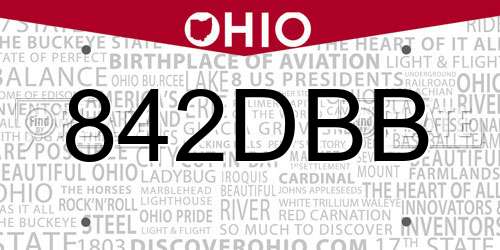 842DBB Ohio License Plate